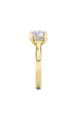 Load image into Gallery viewer, 2CTW Round Shaped Lab Grown Diamond (F/VS) Hidden Halo Cathedral Shank Engagement Ring in 14K Gold
