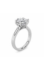 Load image into Gallery viewer, 2CTW Round Shaped Lab Grown Diamond (F/VS) Hidden Halo Cathedral Shank Engagement Ring in 14K Gold
