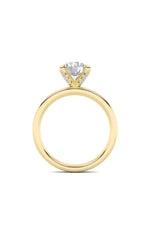 Load image into Gallery viewer, 2CTW Round Shaped Lab Grown Diamond (F/VS) Hidden Halo Petite Shank Ring in 14K Gold
