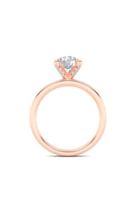 Load image into Gallery viewer, 2CTW Round Shaped Lab Grown Diamond (F/VS) Hidden Halo Petite Shank Ring in 14K Gold
