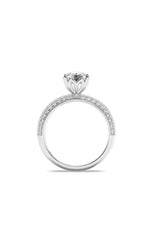 Load image into Gallery viewer, 2CTW Round Shaped Lab Grown Diamond (F/VS) Micro Pave Knife Edge Accent Ring in 14K Gold

