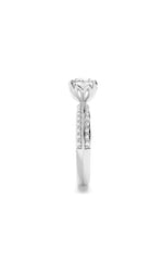 Load image into Gallery viewer, 2CTW Round Shaped Lab Grown Diamond (F/VS) Micro Pave Knife Edge Accent Ring in 14K Gold
