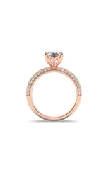 Load image into Gallery viewer, 2CTW Round Shaped Lab Grown Diamond (F/VS) Micro Pave Knife Edge Accent Ring in 14K Gold
