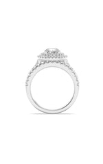 Load image into Gallery viewer, 2CTW Round Shaped Lab Grown Diamond (F/VS) Double Halo Bridal Set Engagement Ring Set in 14K Gold
