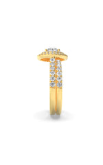 Load image into Gallery viewer, 2CTW Round Shaped Lab Grown Diamond (F/VS) Double Halo Bridal Set Engagement Ring Set in 14K Gold
