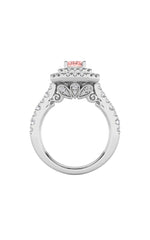Load image into Gallery viewer, 2CTW Emerald Shaped Lab Grown Diamond (F/VS) Double Halo Engagement Ring in 14K Gold
