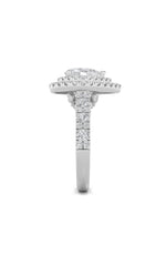 Load image into Gallery viewer, 2CTW Pear Shaped Lab Grown Diamond (F/VS) Double Halo Engagement Ring in 14K Gold
