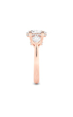 Load image into Gallery viewer, 3CTW Oval Shaped Lab Grown Diamond (F/VS) Three Stone Hidden Halo Ring in 14K Gold

