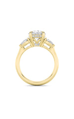 Load image into Gallery viewer, 3CTW Round Shaped Lab Grown Diamond (F/VS) Three Stone Hidden Halo Ring in 14K Gold

