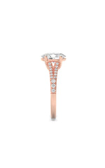 Load image into Gallery viewer, 2CTW Oval Shaped Lab Grown Diamond (F/VS) Split Shank Trellis Engagement Ring in 14K Gold
