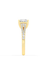 Load image into Gallery viewer, 2CTW Princess Shaped Lab Grown Diamond (F/VS) Split Shank Trellis Engagement Ring in 14K Gold
