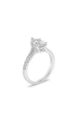 Load image into Gallery viewer, 2CTW Pear Shaped Lab Grown Diamond (F/VS) Split Shank Trellis Engagement Ring in 14K Gold
