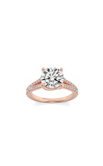 Load image into Gallery viewer, 2CTW Round Shaped Lab Grown Diamond (F/VS) Split Shank Trellis Engagement Ring in 14K Gold
