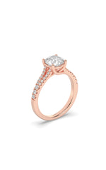 Load image into Gallery viewer, 2CTW Round Shaped Lab Grown Diamond (F/VS) Split Shank Trellis Engagement Ring in 14K Gold
