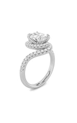 Load image into Gallery viewer, 2CTW Oval Shaped Lab Grown Diamond (F/VS) Swirl Accented Engagement Ring in 14K Gold
