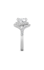 Load image into Gallery viewer, 2CTW Oval Shaped Lab Grown Diamond (F/VS) Swirl Accented Engagement Ring in 14K Gold
