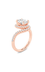 Load image into Gallery viewer, 2CTW Oval Shaped Lab Grown Diamond (F/VS) Swirl Accented Engagement Ring in 14K Gold

