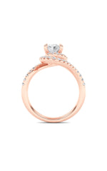 Load image into Gallery viewer, 2CTW Oval Shaped Lab Grown Diamond (F/VS) Swirl Accented Engagement Ring in 14K Gold
