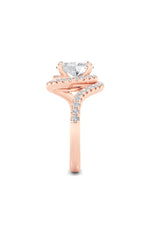 Load image into Gallery viewer, 2CTW Oval Shaped Lab Grown Diamond (F/VS) Swirl Accented Engagement Ring in 14K Gold
