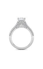 Load image into Gallery viewer, 2.5CTW Emerald Shaped Lab Grown Diamond (F/VS) Hidden Halo Accented Engagement Ring in 14K Gold
