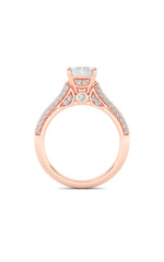 Load image into Gallery viewer, 2.5CTW Emerald Shaped Lab Grown Diamond (F/VS) Hidden Halo Accented Engagement Ring in 14K Gold

