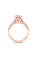 Load image into Gallery viewer, 1.5CTW Oval Shaped Lab Grown Diamond (F/VS) Hidden Halo Accented Engagement Ring in 14K Gold
