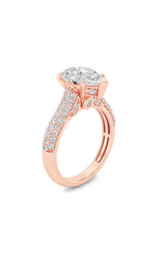 Load image into Gallery viewer, 2.5CTW Pear Shaped Lab Grown Diamond (F/VS) Hidden Halo Accented Engagement Ring in 14K Gold
