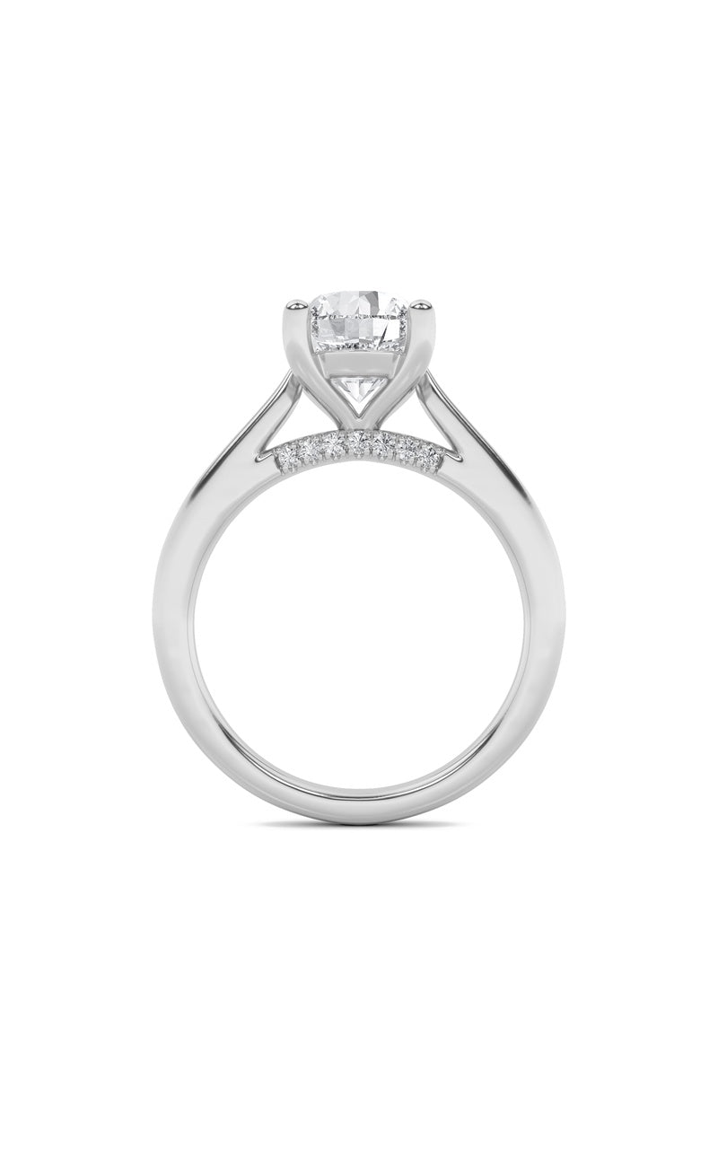 2CTW Round Shaped Lab Grown Diamond (G/VS) Accented Enagement Ring in 14K Gold