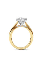 Load image into Gallery viewer, 2CTW Round Shaped Lab Grown Diamond (G/VS) Accented Enagement Ring in 14K Gold
