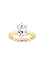 Load image into Gallery viewer, 3CTW Oval Shaped Lab Grown Diamond (G/VS) Twisted Basket Cathedral Shank Solitaire Ring in 14K Gold

