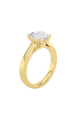 Load image into Gallery viewer, 3CTW Oval Shaped Lab Grown Diamond (G/VS) Twisted Basket Cathedral Shank Solitaire Ring in 14K Gold
