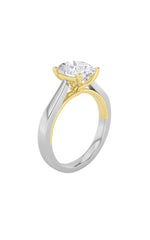 Load image into Gallery viewer, 3CTW Oval Shaped Lab Grown Diamond (G/VS) Twisted Basket Cathedral Shank Solitaire Ring in 14K Gold
