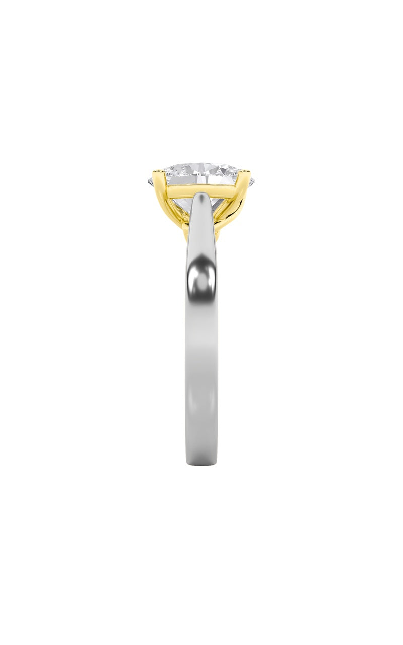 3CTW Oval Shaped Lab Grown Diamond (G/VS) Twisted Basket Cathedral Shank Solitaire Ring in 14K Gold