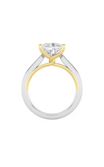 Load image into Gallery viewer, 1Cttw Princess Shaped Lab Grown Diamond (F/VS) Two Tone Twisted Basket Cathedral Shank Solitaire Ring in 14K Gold

