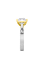 Load image into Gallery viewer, 1CTW Princess Shaped Lab Grown Diamond (F/VS) Two Tone Twisted Basket Cathedral Shank Solitaire Ring in 14K Gold
