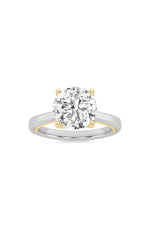 Load image into Gallery viewer, 2CTW Round Shaped Lab Grown Diamond (F/VS) Two Tone Twisted Basket Cathedral Shank Solitaire Ring in 14K Gold
