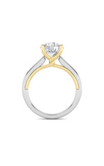 Load image into Gallery viewer, 2CTW Round Shaped Lab Grown Diamond (F/VS) Two Tone Twisted Basket Cathedral Shank Solitaire Ring in 14K Gold
