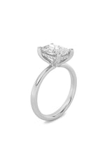 Load image into Gallery viewer, 2.5CTW Elongated Cushion Shaped Lab Grown Diamond (G/VS) Hidden Halo Petite Shank Ring in 14K Gold
