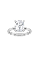 Load image into Gallery viewer, 2CTW Oval Shaped Lab Grown Diamond (F/VS) Hidden Halo Petite Shank Ring in 14K Gold
