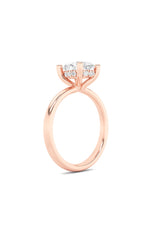 Load image into Gallery viewer, 2CTW Oval Shaped Lab Grown Diamond (F/VS) Hidden Halo Petite Shank Ring in 14K Gold

