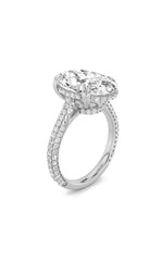 Load image into Gallery viewer, 7CTW Oval Shaped Lab Grown Diamond (F/VS) Bold Statement Accented Ring in 14K Gold
