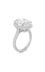 Load image into Gallery viewer, 7.5CTW Oval Shaped Lab Grown Diamond (F/VS) Bold Statement Accented Ring in 14K Gold
