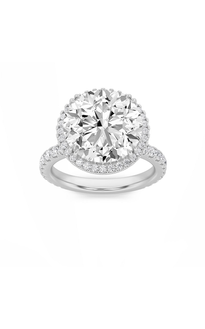 6CTW Round Shaped Lab Grown Diamond (F/VS) Bold Statement Accented Ring in 14K Gold