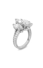Load image into Gallery viewer, 7.75CTW Marquise Shaped Lab Grown Diamond (F/VS) Bold Statement Accented Ring in 14K Gold
