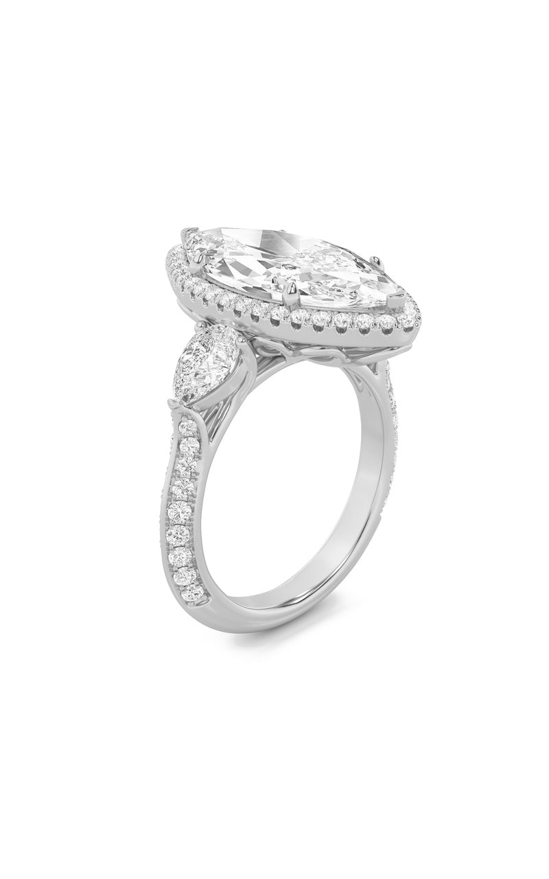 Vs) bold statement accented ring in 14k gold