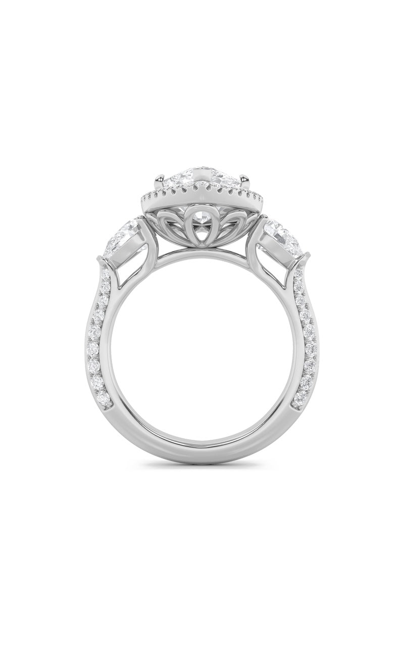 6.5CTW Marquise Shaped Lab Grown Diamond (G/VS) Bold Statement Accented Ring in 14K Gold