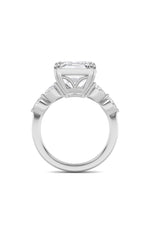 Load image into Gallery viewer, 8.5CTW Emerald Shaped Lab Grown Diamond (F/VS) Bold Statement Accented Ring in 14K Gold
