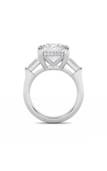 Load image into Gallery viewer, 9CTW Emerald Shaped Lab Grown Diamond (F/VS) Bold Statement Accented Ring in 14K Gold
