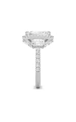 Load image into Gallery viewer, 7CTW Emerald Shaped Lab Grown Diamond (F/VS) Bold Accented Engagement Ring in 14K Gold
