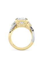 Load image into Gallery viewer, 6.25CTW Oval Shaped Lab Grown Diamond (F/VS) Bold Accented Engagement Ring in 14K Gold
